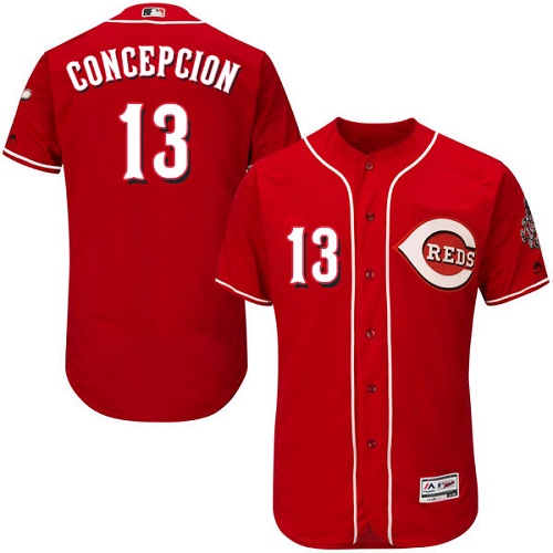 Reds #13 Dave Concepcion Red Flexbase Authentic Collection Stitched MLB Jersey